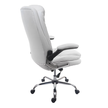Bureaustoel MCW-F81, bureaustoel directiedraaistoel, kunstleder met veerkern ~ wit
