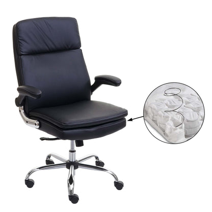 Bureaustoel MCW-F83, bureaustoel directiedraaistoel, kunstleder met veerkern ~ zwart