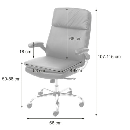 Bureaustoel MCW-F83, bureaustoel directiedraaistoel, kunstleder met veerkern ~ zwart