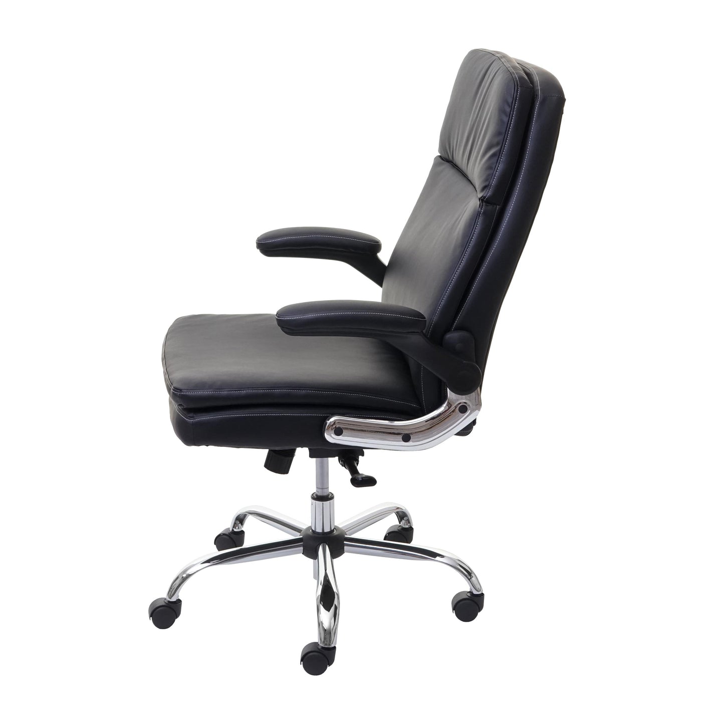 Bureaustoel MCW-F83, bureaustoel directiedraaistoel, kunstleder met veerkern ~ zwart