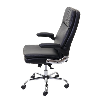 Bureaustoel MCW-F83, bureaustoel directiedraaistoel, kunstleder met veerkern ~ zwart