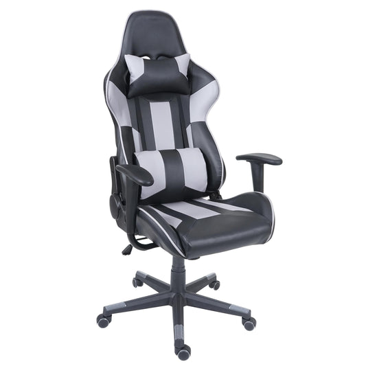 Bureaustoel MCW-F84, bureaustoel gamestoel directiedraaistoel, kunstleer ~ zwart/grijs