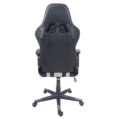 Bureaustoel MCW-F84, bureaustoel gamestoel directiedraaistoel, kunstleer ~ zwart/grijs