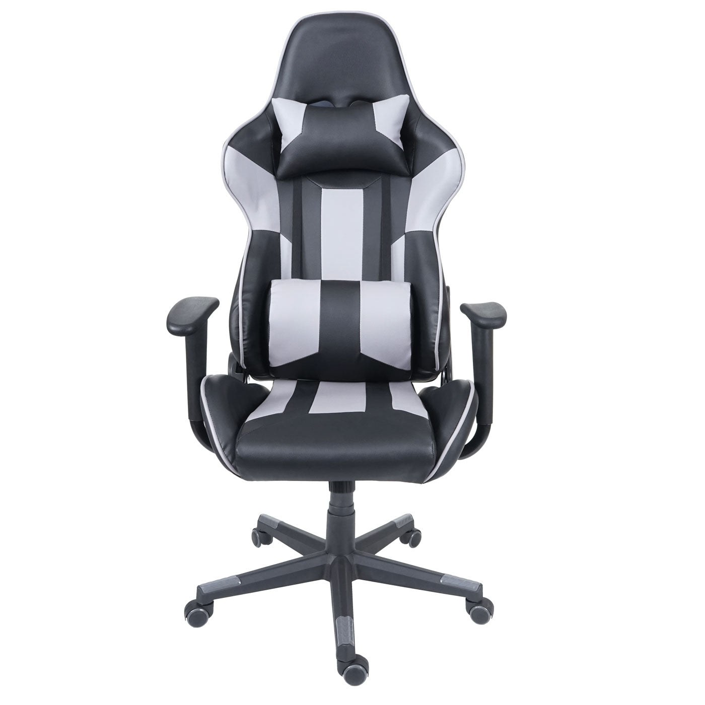 Bureaustoel MCW-F84, bureaustoel gamestoel directiedraaistoel, kunstleer ~ zwart/grijs