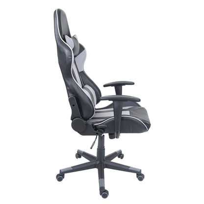 Bureaustoel MCW-F84, bureaustoel gamestoel directiedraaistoel, kunstleer ~ zwart/grijs