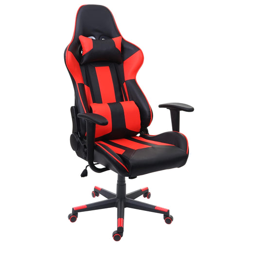 Bureaustoel MCW-F84, bureaustoel gamestoel directiedraaistoel, kunstleer ~ zwart/rood