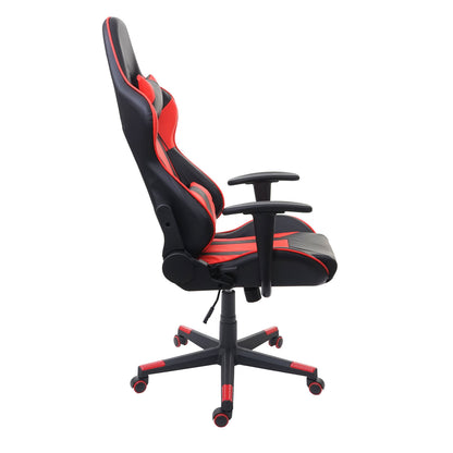 Bureaustoel MCW-F84, bureaustoel gamestoel directiedraaistoel, kunstleer ~ zwart/rood