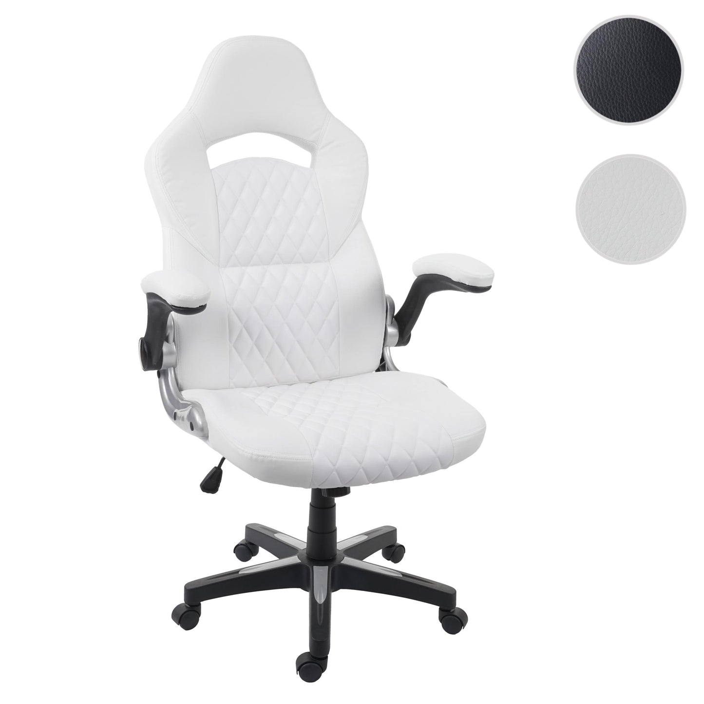 Bureaustoel MCW-F87, bureaustoel directiedraaistoel, kunstleer ~ wit