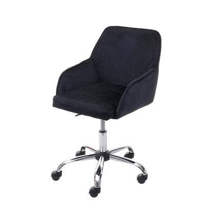 Bureaustoel MCW-F82, bureaustoel directiedraaistoel, retro design fluweel ~ zwart