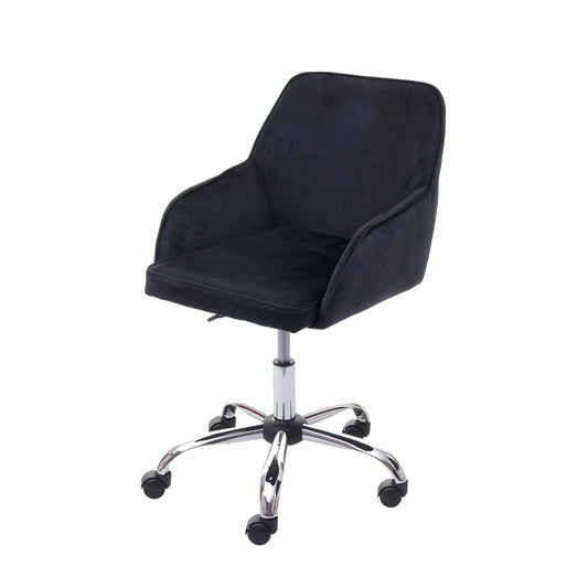 Bureaustoel MCW-F82, bureaustoel directiedraaistoel, retro design fluweel ~ zwart