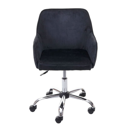 Bureaustoel MCW-F82, bureaustoel directiedraaistoel, retro design fluweel ~ zwart