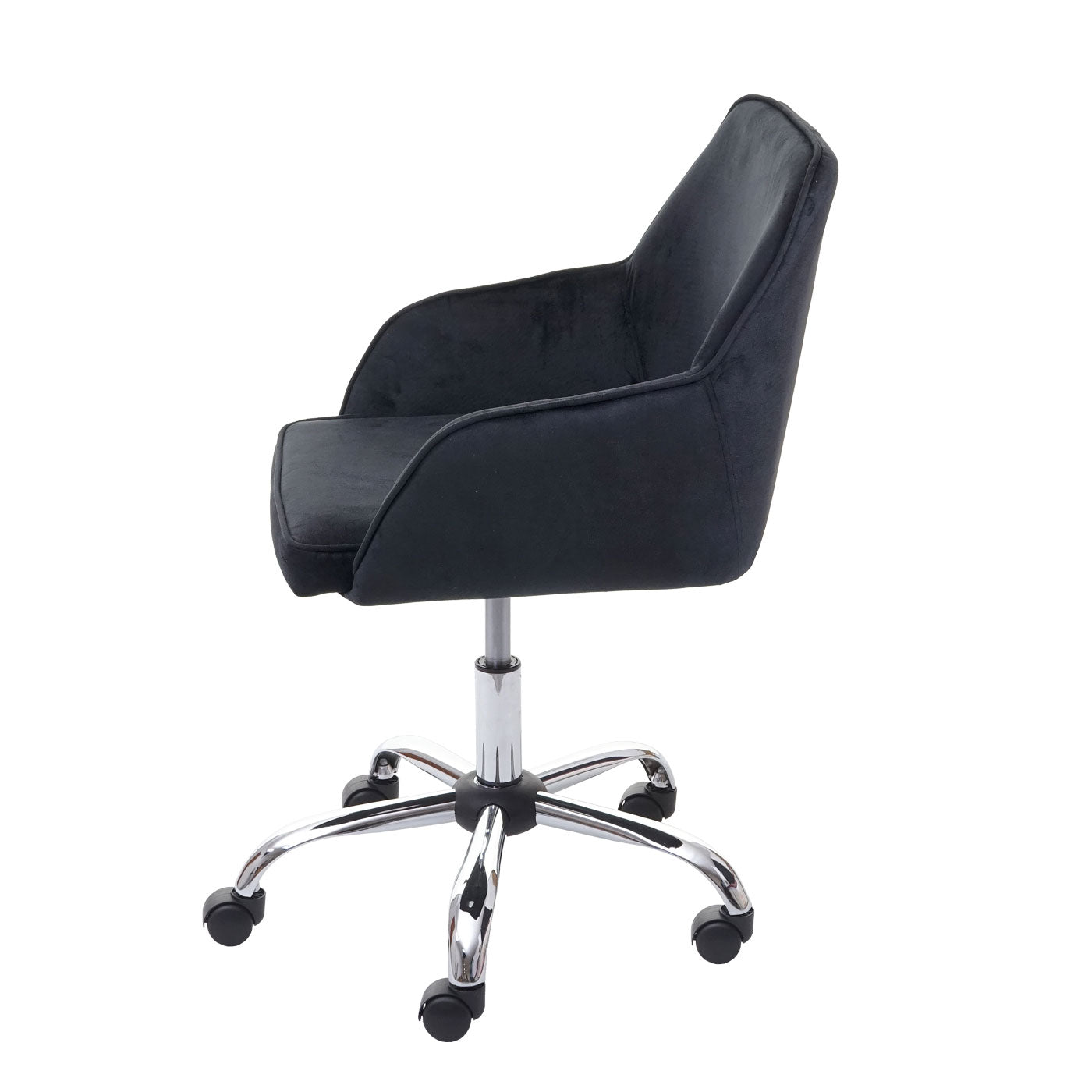 Bureaustoel MCW-F82, bureaustoel directiedraaistoel, retro design fluweel ~ zwart