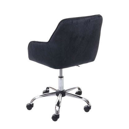 Bureaustoel MCW-F82, bureaustoel directiedraaistoel, retro design fluweel ~ zwart