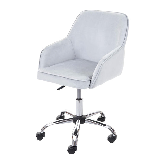 Bureaustoel MCW-F82, bureaustoel directiedraaistoel, retro design fluweel ~ grijs