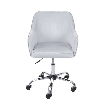 Bureaustoel MCW-F82, bureaustoel directiedraaistoel, retro design fluweel ~ grijs