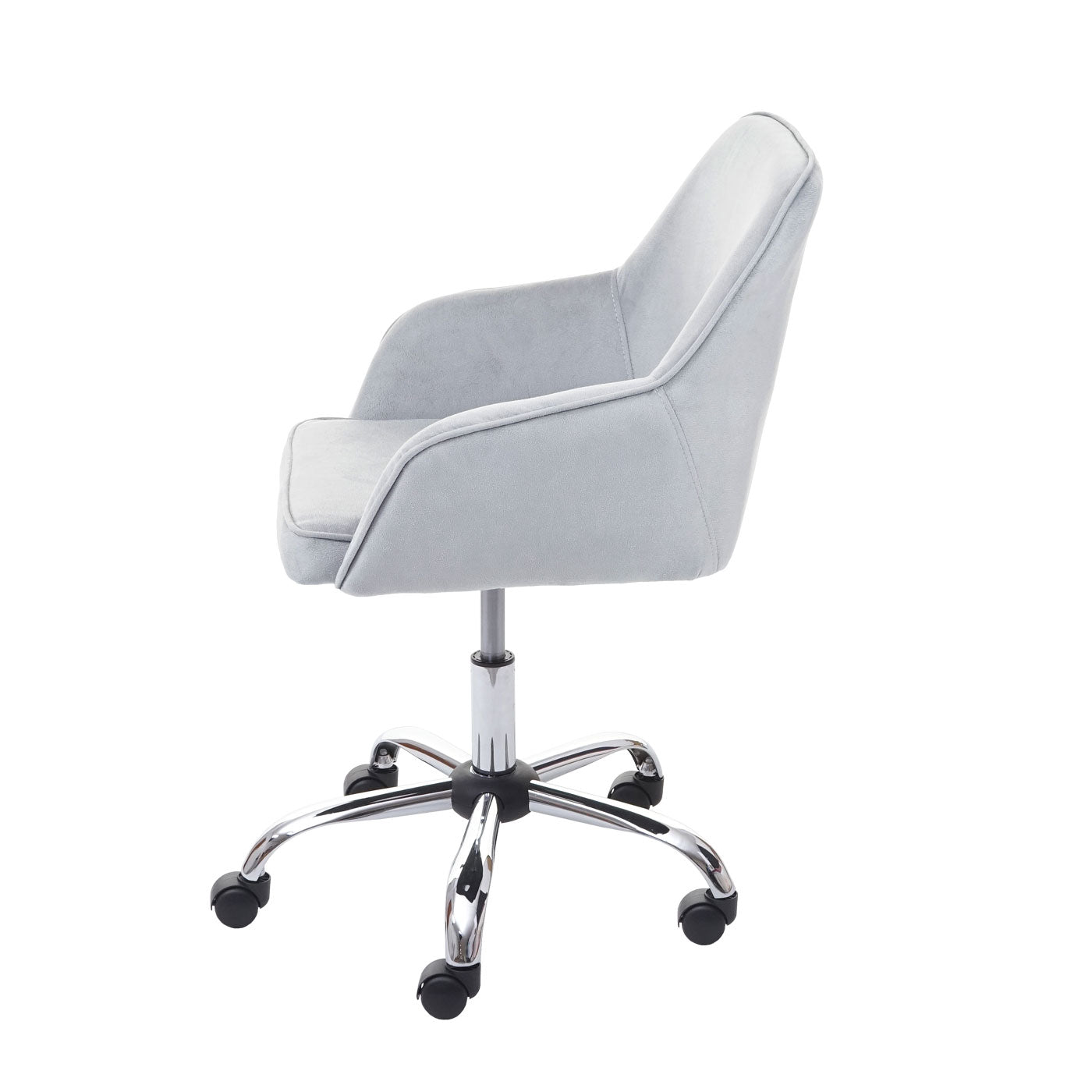 Bureaustoel MCW-F82, bureaustoel directiedraaistoel, retro design fluweel ~ grijs
