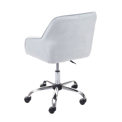 Bureaustoel MCW-F82, bureaustoel directiedraaistoel, retro design fluweel ~ grijs