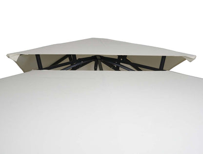 Pergola MCW-F94, tuinpaviljoen, stalen beweegbare zijwand 2,5x2,5m ~ crème-beige