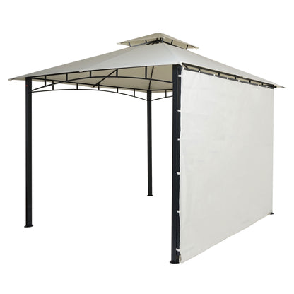 Pergola MCW-F94, tuinpaviljoen, stalen beweegbare zijwand 2,5x2,5m ~ crème-beige
