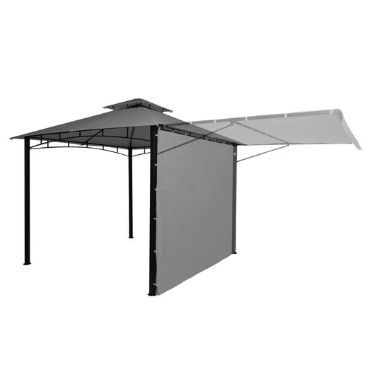 Pergola MCW-F94, tuinpaviljoen, stalen beweegbare zijwand 2,5x2,5m ~ grijs