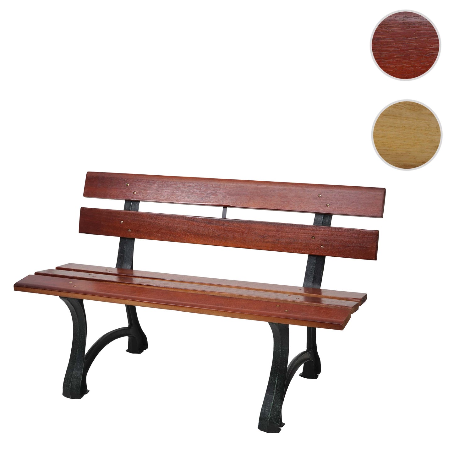 Tuinbank MCW-F96, parkbank houten bank, gietijzer ~ 3-zits 170cm bruin