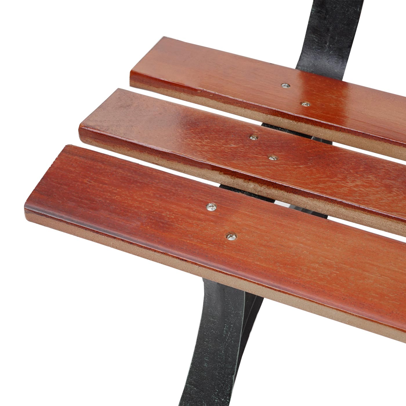Tuinbank MCW-F96, parkbank houten bank, gietijzer ~ 3-zits 170cm bruin