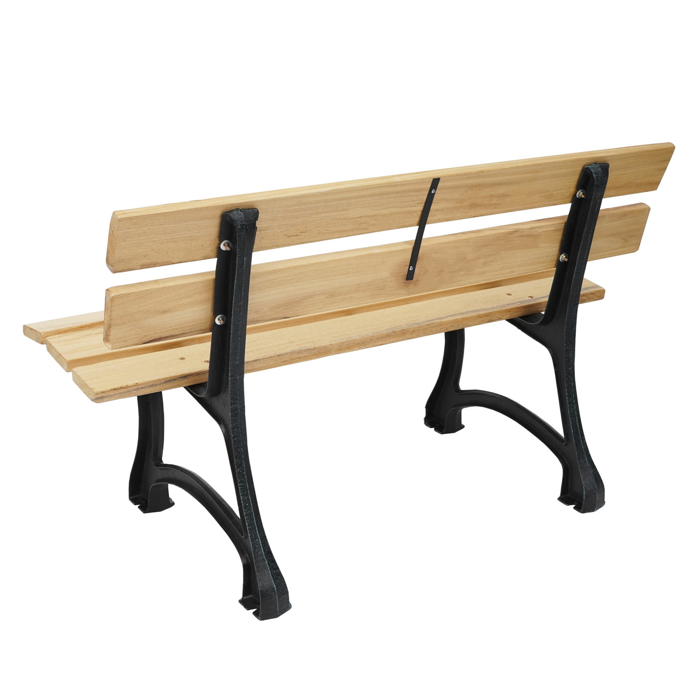 Tuinbank MCW-F96, parkbank houten bank, gietijzer ~ 2-zits 125cm lichtbruin