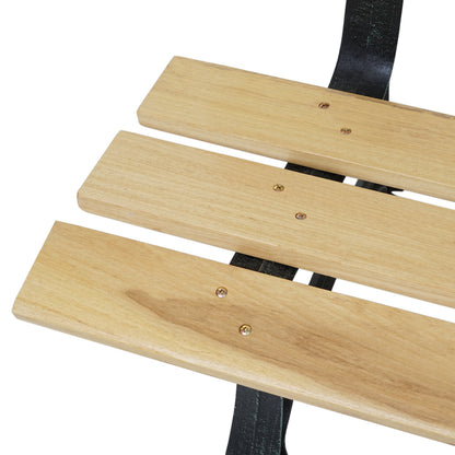 Tuinbank MCW-F96, parkbank houten bank, gietijzer ~ 2-zits 125cm lichtbruin