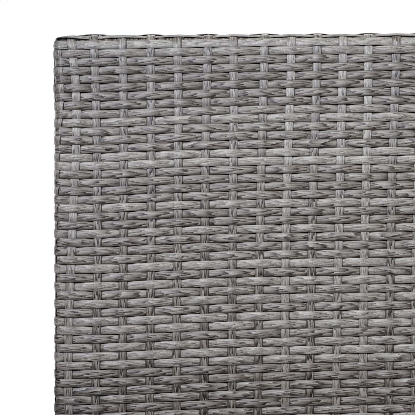 Poly-rattan 2-zitsbank MCW-G16, lounge tuinbank fauteuil, gastronomie 120cm ~ grijs, donkergrijze kussens