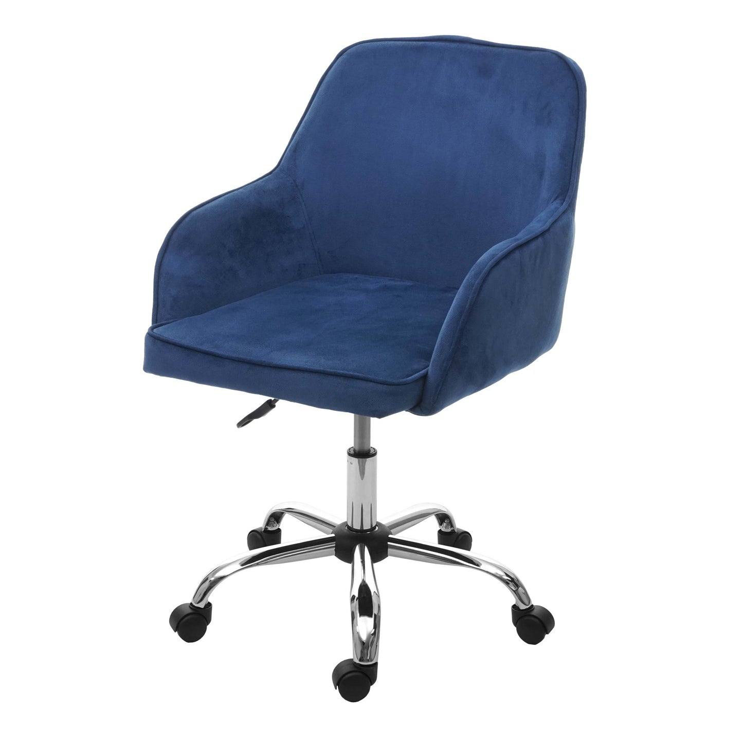Bureaustoel MCW-F82, bureaustoel directiedraaistoel, retro design fluweel ~ blauw
