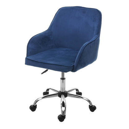 Bureaustoel MCW-F82, bureaustoel directiedraaistoel, retro design fluweel ~ blauw