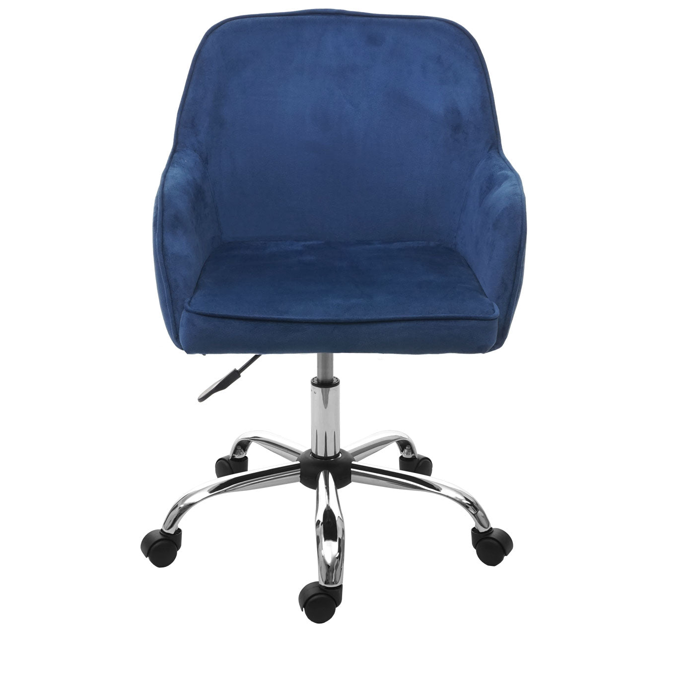Bureaustoel MCW-F82, bureaustoel directiedraaistoel, retro design fluweel ~ blauw