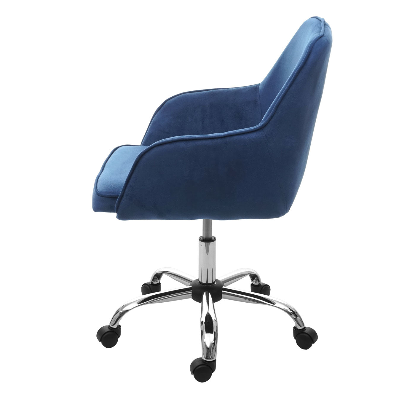 Bureaustoel MCW-F82, bureaustoel directiedraaistoel, retro design fluweel ~ blauw