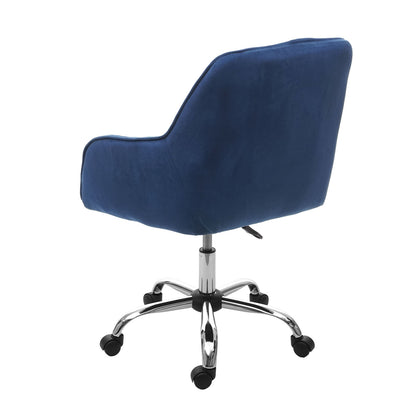Bureaustoel MCW-F82, bureaustoel directiedraaistoel, retro design fluweel ~ blauw