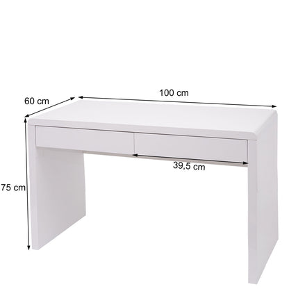 Bureau MCW-G51, bureau computer computer bureau, hoogglans wit ~ 100x60cm
