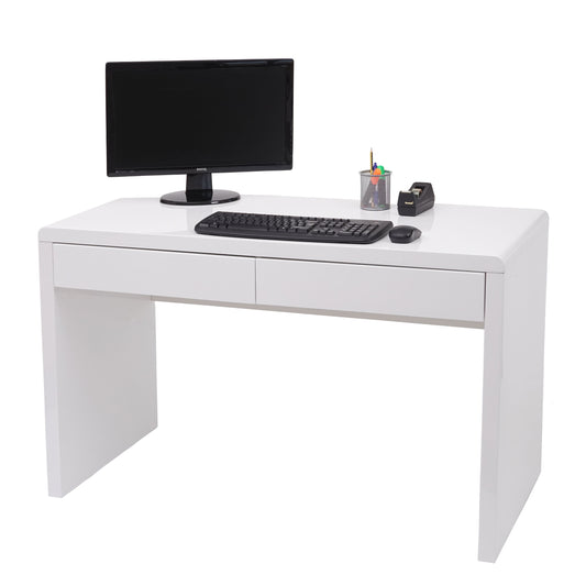 Bureau MCW-G51, bureau computer computer bureau, hoogglans wit ~ 100x60cm