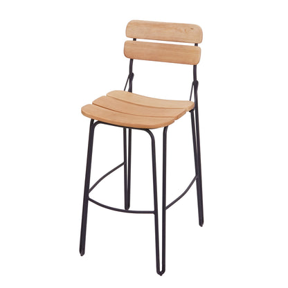 Set van 2 barkrukken MCW-G71, barkruk keukenkruk bistrokruk tegenkruk, industrieel metaal hout ~ natuurlijk bruin