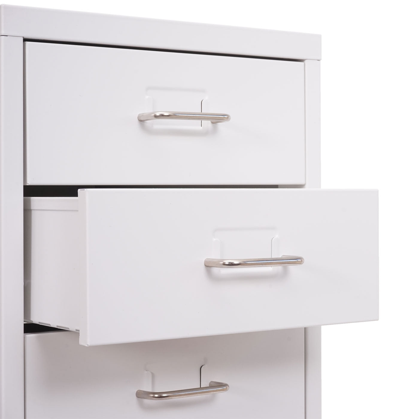 Trolley kast Boston T851, stalen ladekast, 110x28x41cm 10 laden ~ wit