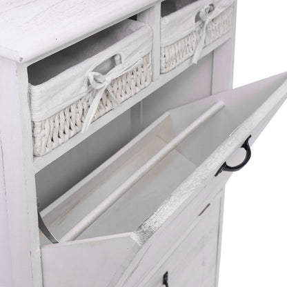 Schoenenkantelaar MCW-H19, schoenenkast schoenenrek schoenenopberger, massief houten shabby look mandlade 100x60x24cm ~ wit