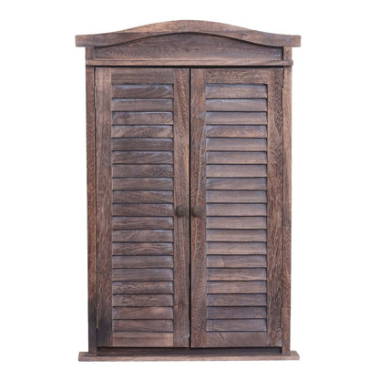 Wandspiegel Badkamerspiegel Badkamerspiegel venster met luiken, 71x46x5cm ~ shabby brown