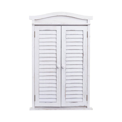 Wandspiegel Badkamerspiegel Badkamerspiegel venster met luiken, 71x46x5cm ~ shabby white