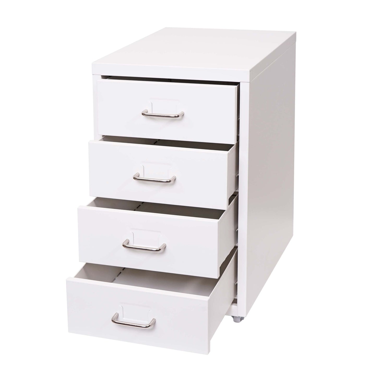 Verrijdbaar onderstel Boston T851, ladekast stalen kantoorkast, 48x28x41cm 4 laden ~ wit