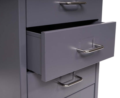 Verrijdbaar onderstel Boston T851, ladekast stalen kast, 69x28x41cm 6 laden ~ donkergrijs