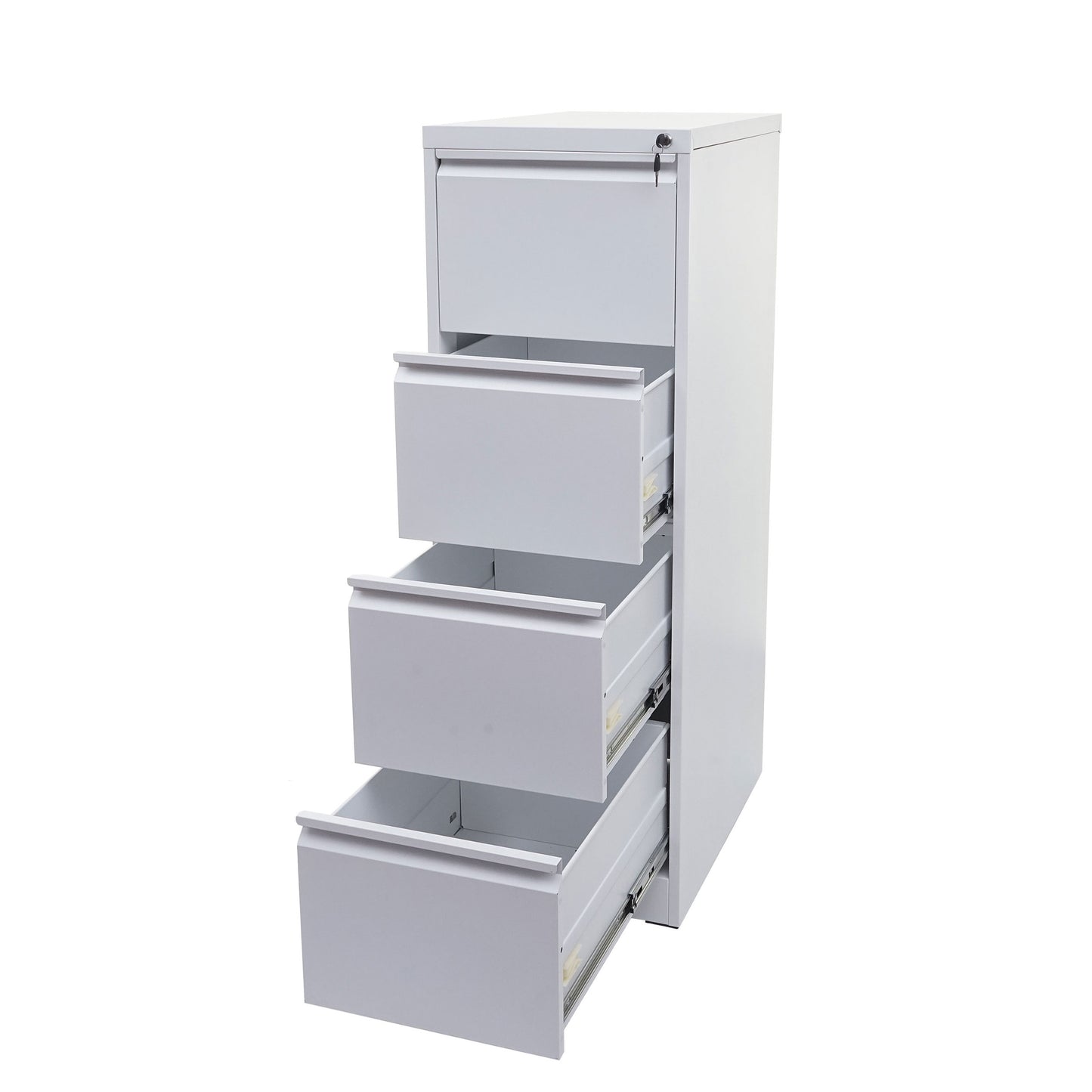 Hangmappenkast MCW-H16, archiefkast stalen kantoorkast, formaat Legal + A4 afsluitbaar 134x46x62cm ~ wit