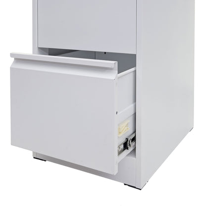 Hangmappenkast MCW-H16, archiefkast stalen kantoorkast, formaat Legal + A4 afsluitbaar 134x46x62cm ~ wit