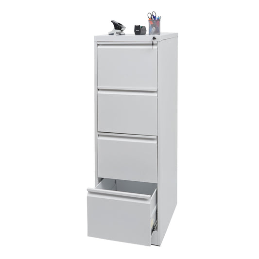 Hangmappenkast MCW-H16, archiefkast stalen kantoorkast, formaat Legal + A4 afsluitbaar 134x46x62cm ~ wit