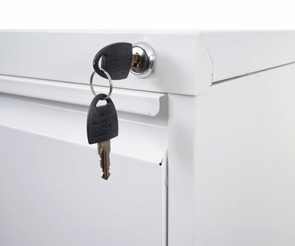 Hangmappenkast MCW-H16, archiefkast stalen kantoorkast, formaat Legal + A4 afsluitbaar 134x46x62cm ~ wit