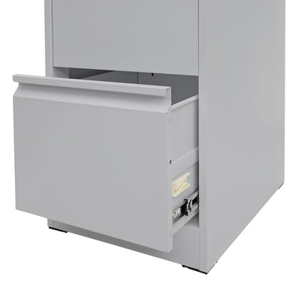 Hangmappenkast MCW-H16, archiefkast stalen kantoorkast, formaat Legal + A4 afsluitbaar 134x46x62cm ~ grijs