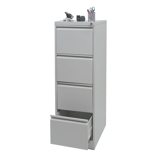 Hangmappenkast MCW-H16, archiefkast stalen kantoorkast, formaat Legal + A4 afsluitbaar 134x46x62cm ~ grijs