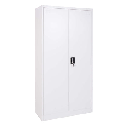 Dossierkast MCW-H17, stalen kast Kantoorkast Kast, 2 deuren afsluitbaar metaal ~ 185x90x40cm wit